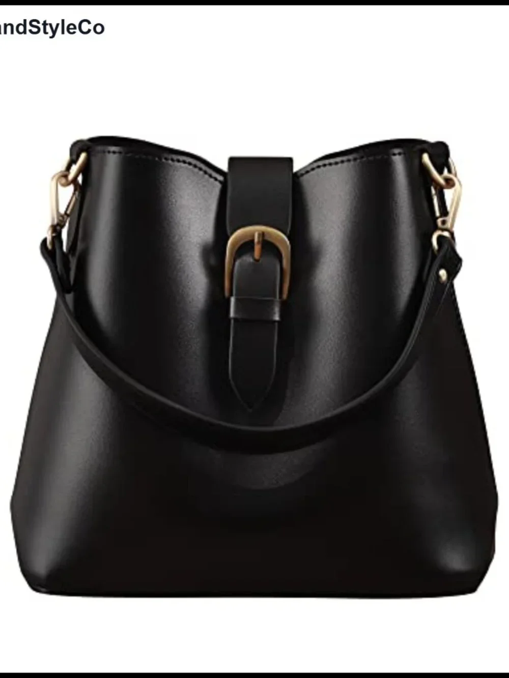 Vegan Leather Bucket Bag Women Hobo Retro Classic Shoulder Handbag Shoulder
